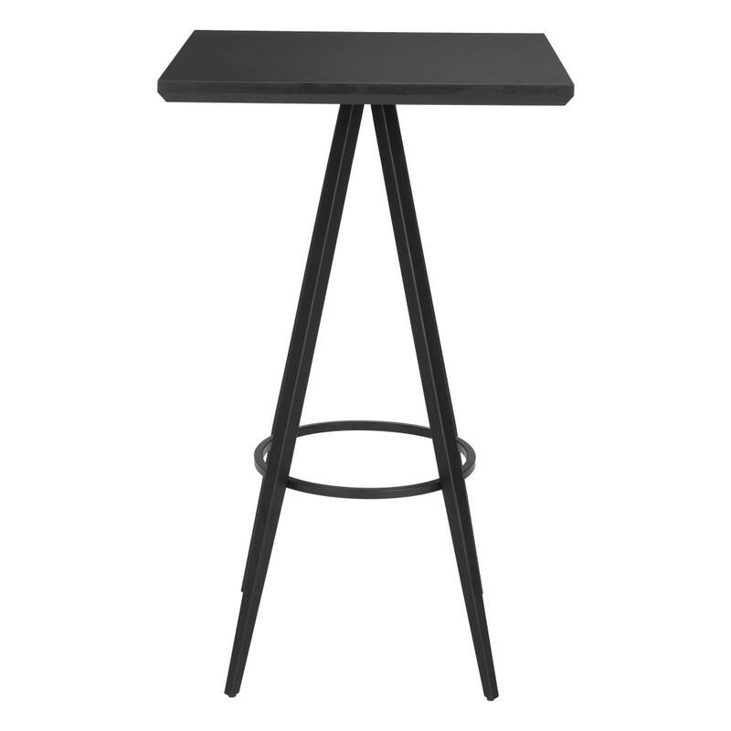 HomeRoots 26" Black Wood and Steel Square Bar Table - 26.00 in. x 43.30 in. x 26.00 in.