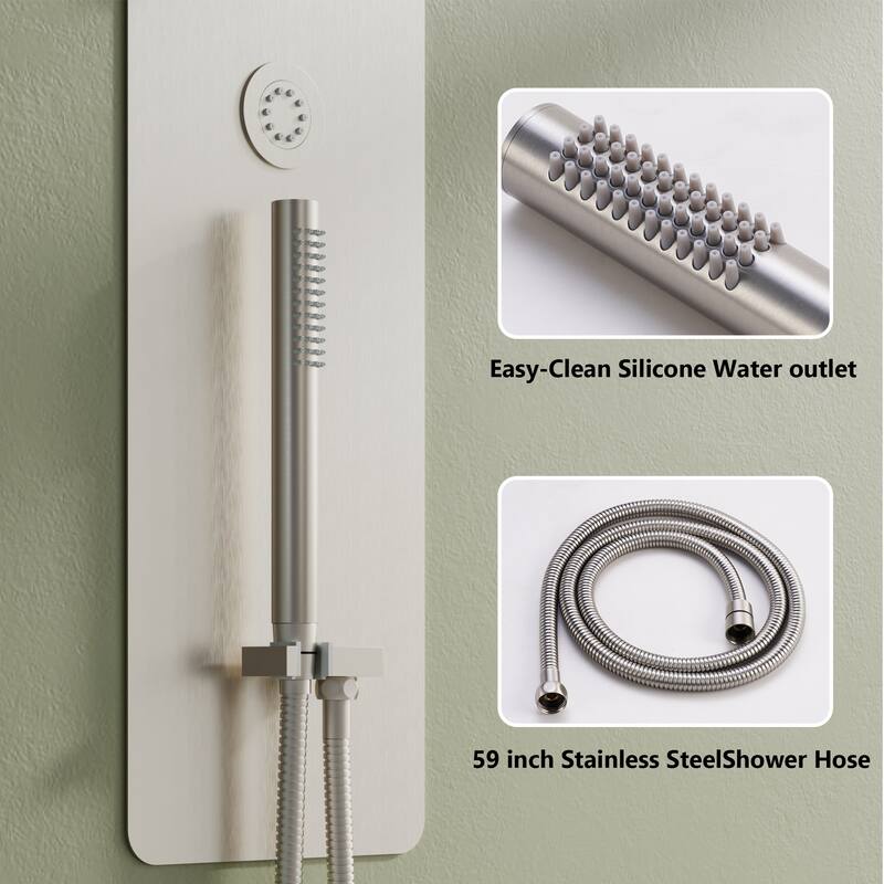 4-Function 39 in. Shower Full Body Shower Panel System with Rainfall Shower head,Body Jets And Hand Shower(Valve Included)