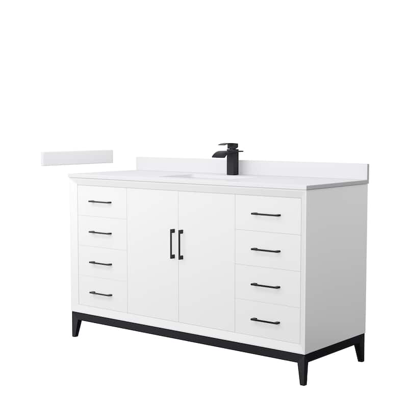 Amici Single Bathroom Vanity Set, Cultured Marble Top