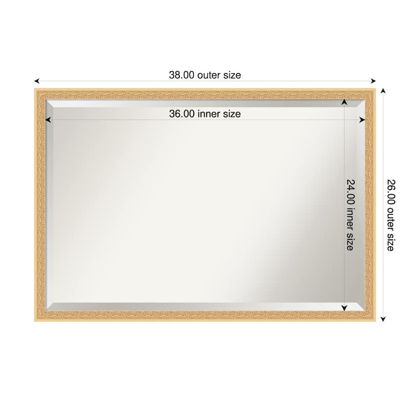 Bethany Beveled Wood Framed Wall Mirror - 38 x 26 in - Bethany Gold