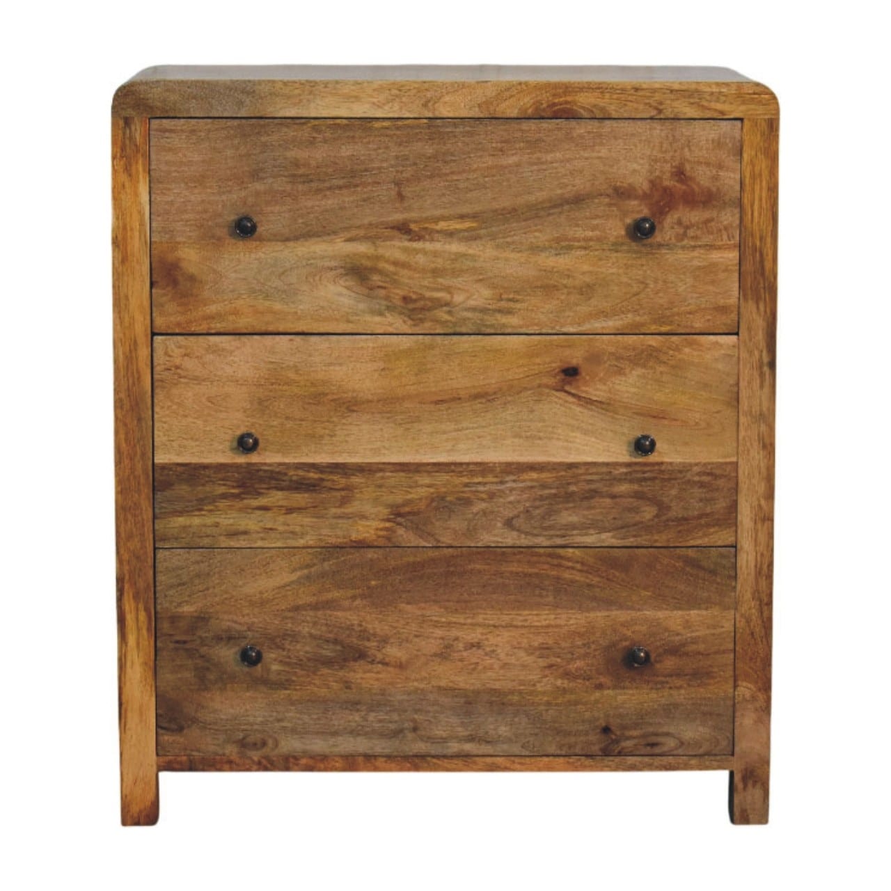 Artisan Furniture Solid Wood Oakish Three Drawer Chest, Brown