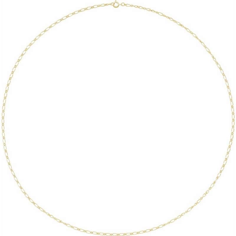 Curata 14k Yellow Gold 1.5mm Figaro Chain Necklace (Spring-ring)