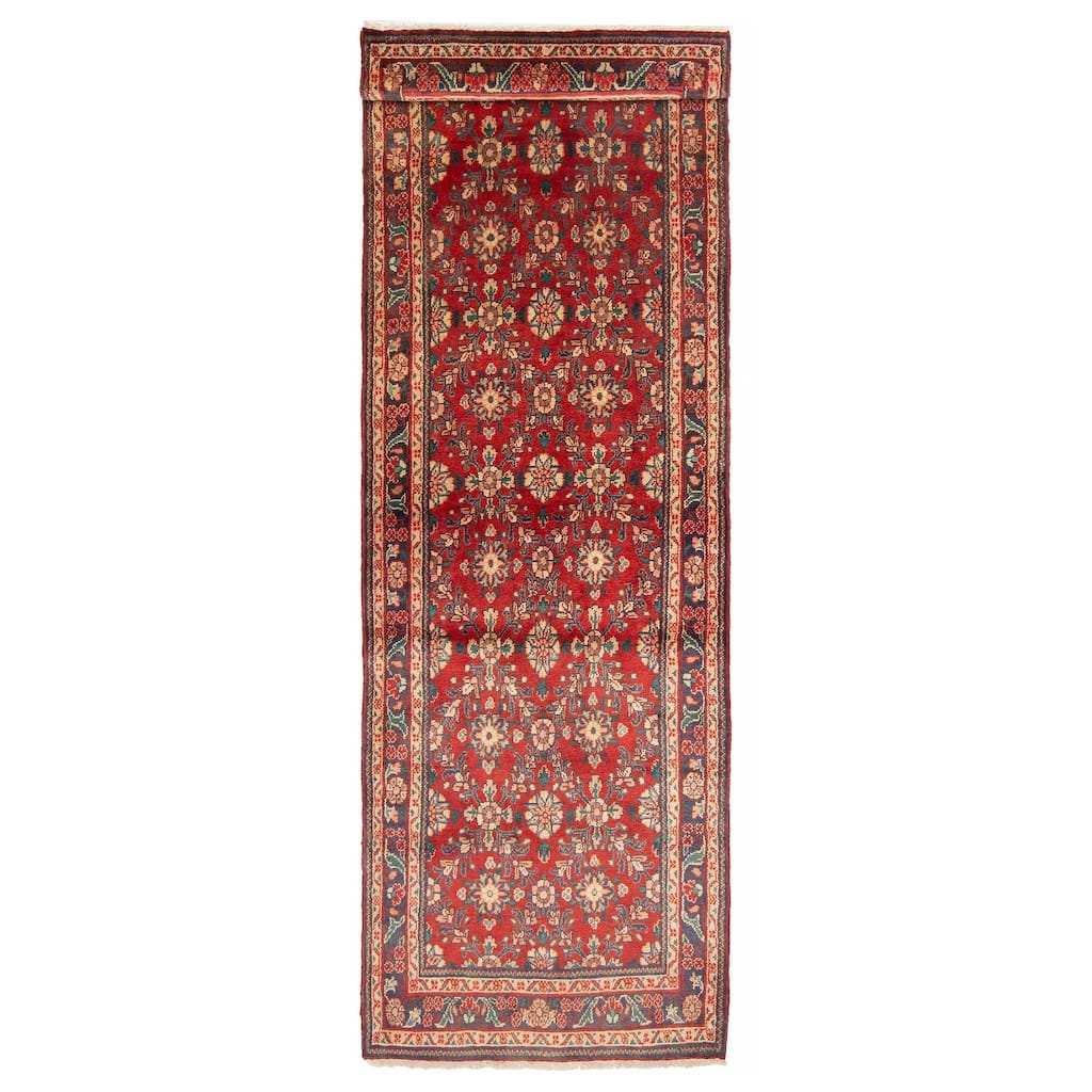 ECARPETGALLERY Hand-knotted Andelz Red Wool Rug - 3'0 x 9'7