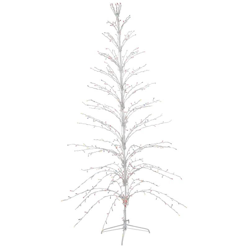 9' Christmas Cascade Twig Tree Yard Art Decoration Multi-Color Lights