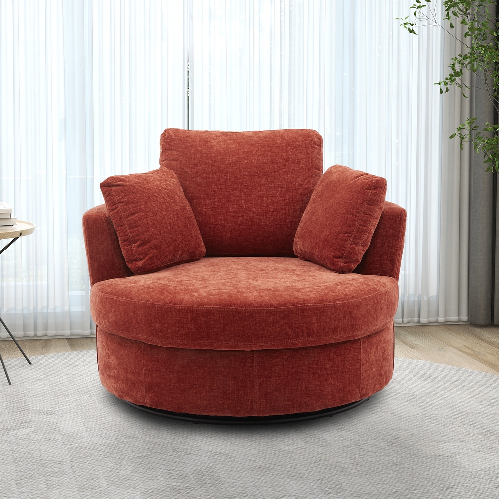 Minorca elegant round swivel sales barrel chair