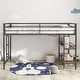preview thumbnail 1 of 5, Twin Loft Bunk Bed with Cinnamon Wood Shelf