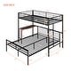 preview thumbnail 9 of 8, Metallic Black Twin over Full Metal Bunk Bed with Desk, Ladder and Quality Slats for Bedroom, 78.1''L*41.4''W*65''H, 103LBS