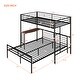 preview thumbnail 8 of 7, Metallic Black Twin over Full Metal Bunk Bed with Desk, Ladder and Quality Slats for Bedroom
