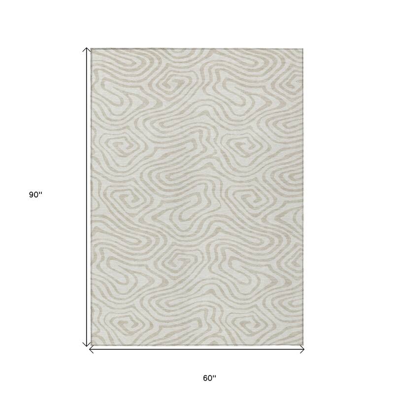 HomeRoots Abstract Transitional Rectangle Outdoor Rug