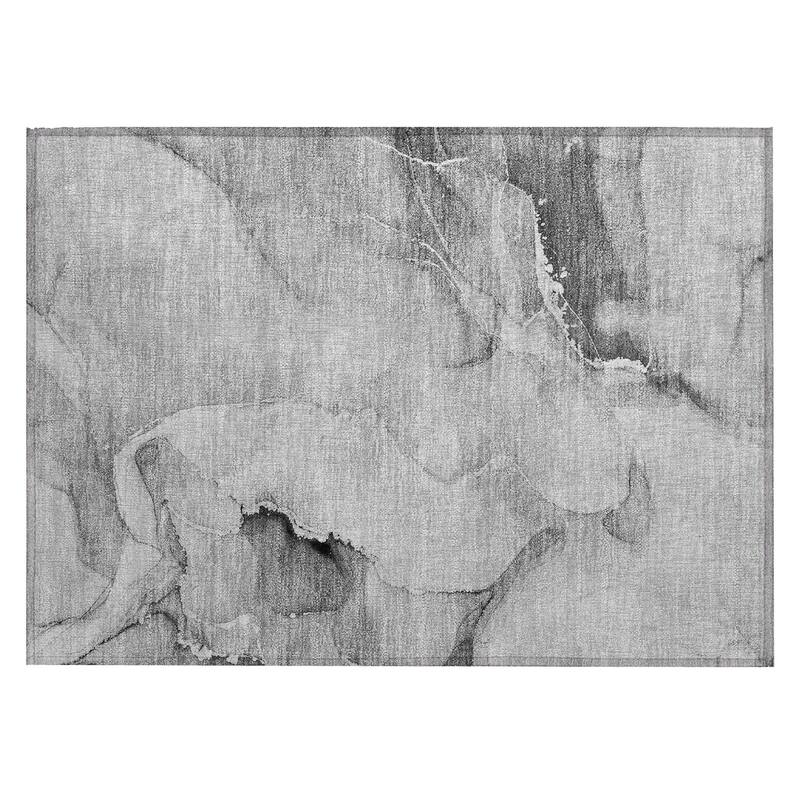 Lalu Artistic Abstract Weather Resistant Classic Meets Modern Outdoor Rug
