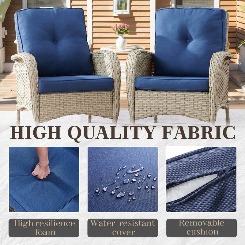 Patio Wicker Chair with Loveseat Coffee Table