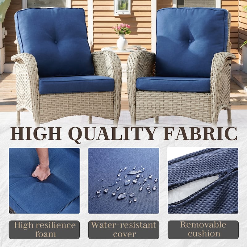 Pocassy Outdoor Wicker Chairs Patio Chairs with Cushions
