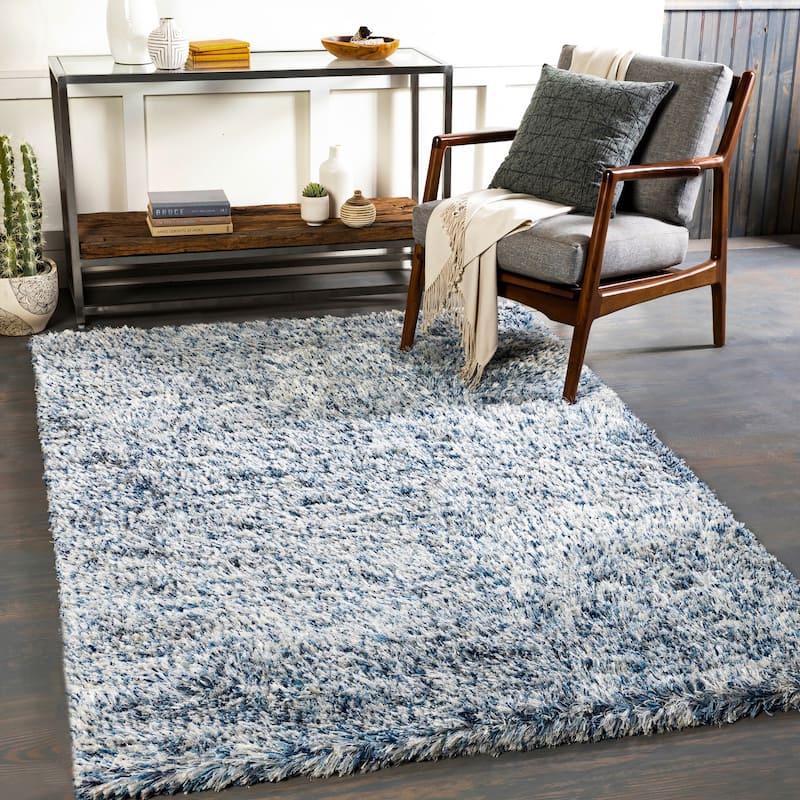 Livabliss Mariella Modern Shag Area Rug - 2' x 3' - Denim