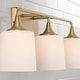 preview thumbnail 2 of 11, Presley 3-light Bath/ Vanity Fixture w/ Soft White Glass