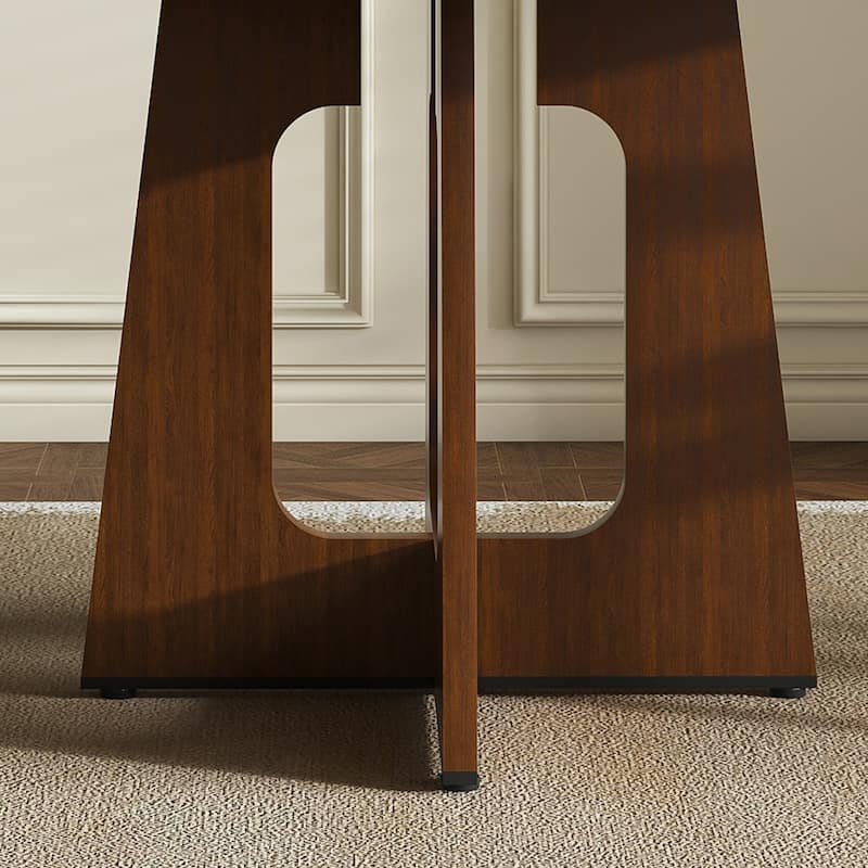 47.24" Farmhouse MDF Circle Round Dining Table