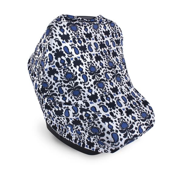 slide 1 of 1, Yoga Sprout Baby Girl Multi-use Car Seat Canopy, Blue Ikat, One Size - Blue Ikat Blue Ikat