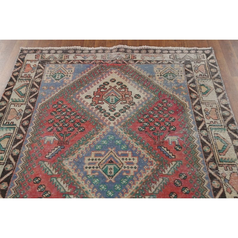 Tabriz Persian Vintage Area Rug Hand-Knotted Wool Carpet - 4'7" x 9'6"