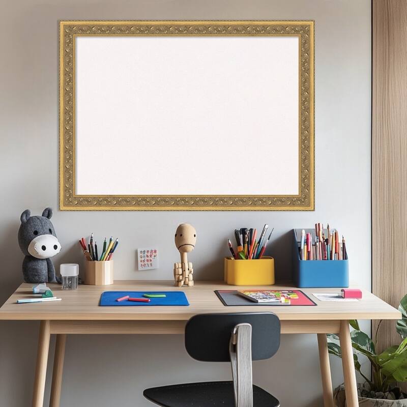 Carter Dark Gold Wood Framed Cork Board - Bulletin Board, Organization Board, Pin Board