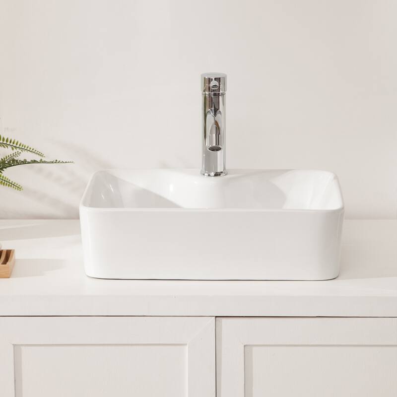 Ceramic Rectangular Sink for Bathroom