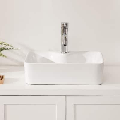 Ceramic Rectangular Sink for Bathroom