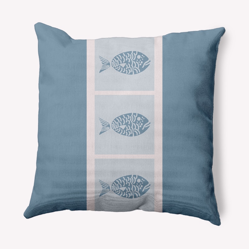 Fish Chips Nautical Decorative Indoor Pillow - Dusty Smoke - 20" x 20"
