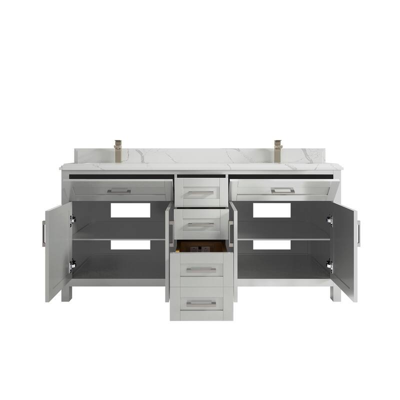 Willow Collections 72 in. W x 22 in. D Double Sink Bathroom Vanity with Countertop