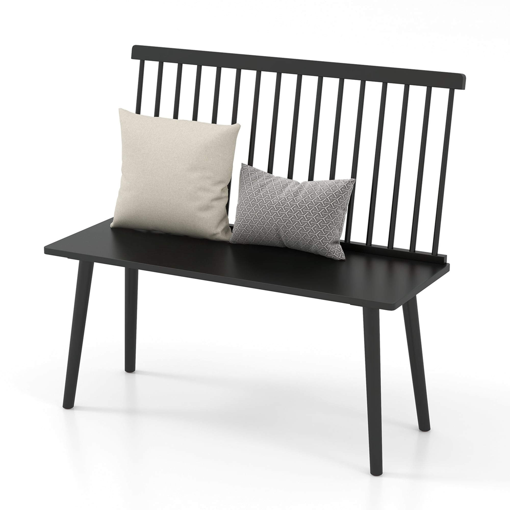 Costway Entryway Bench for 2 Windsor Rubber Wood Dining Bench with - See Details