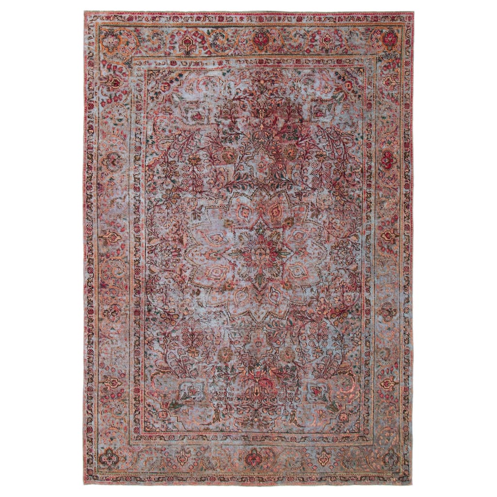ECARPETGALLERY Hand-knotted Color Transition Denim Blue Wool Rug - 6'9 x 9'10