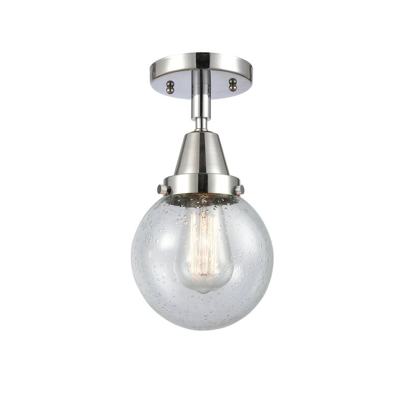 Innovations Lighting 447-1C-11-6 Beacon Flush Mount Beacon 6" Wide - Polished Chrome / Seedy