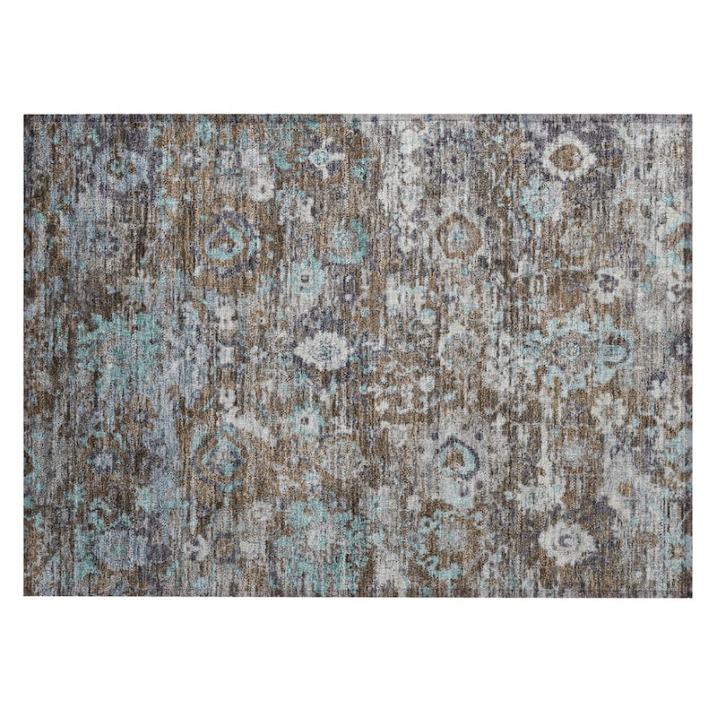 Machine Washable Indoor/ Outdoor Vintage Traditional Chantille Rug