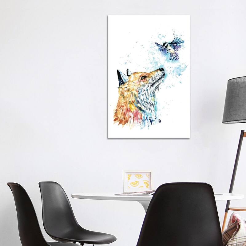iCanvas "Fox and Chickadee" by Lisa Whitehouse Canvas Print - 40x26x1.5