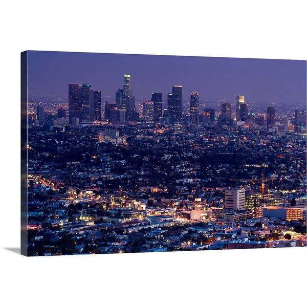 Shop Los Angeles At Dusk Canvas Wall Art Overstock 16470221