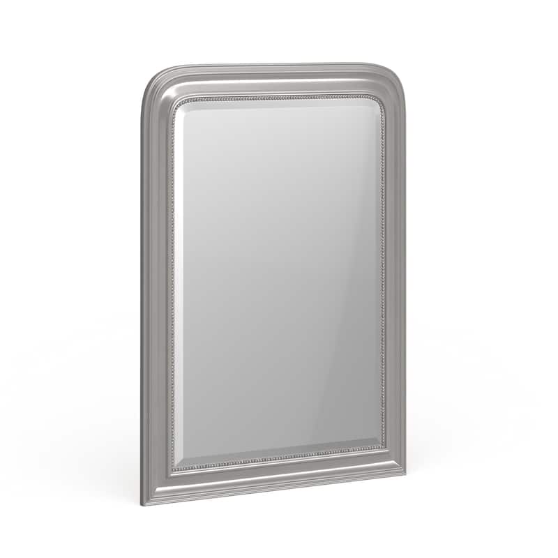 Allan Andrews Arched Metallic Wood Framed Sterling Wall Mirror - Silver