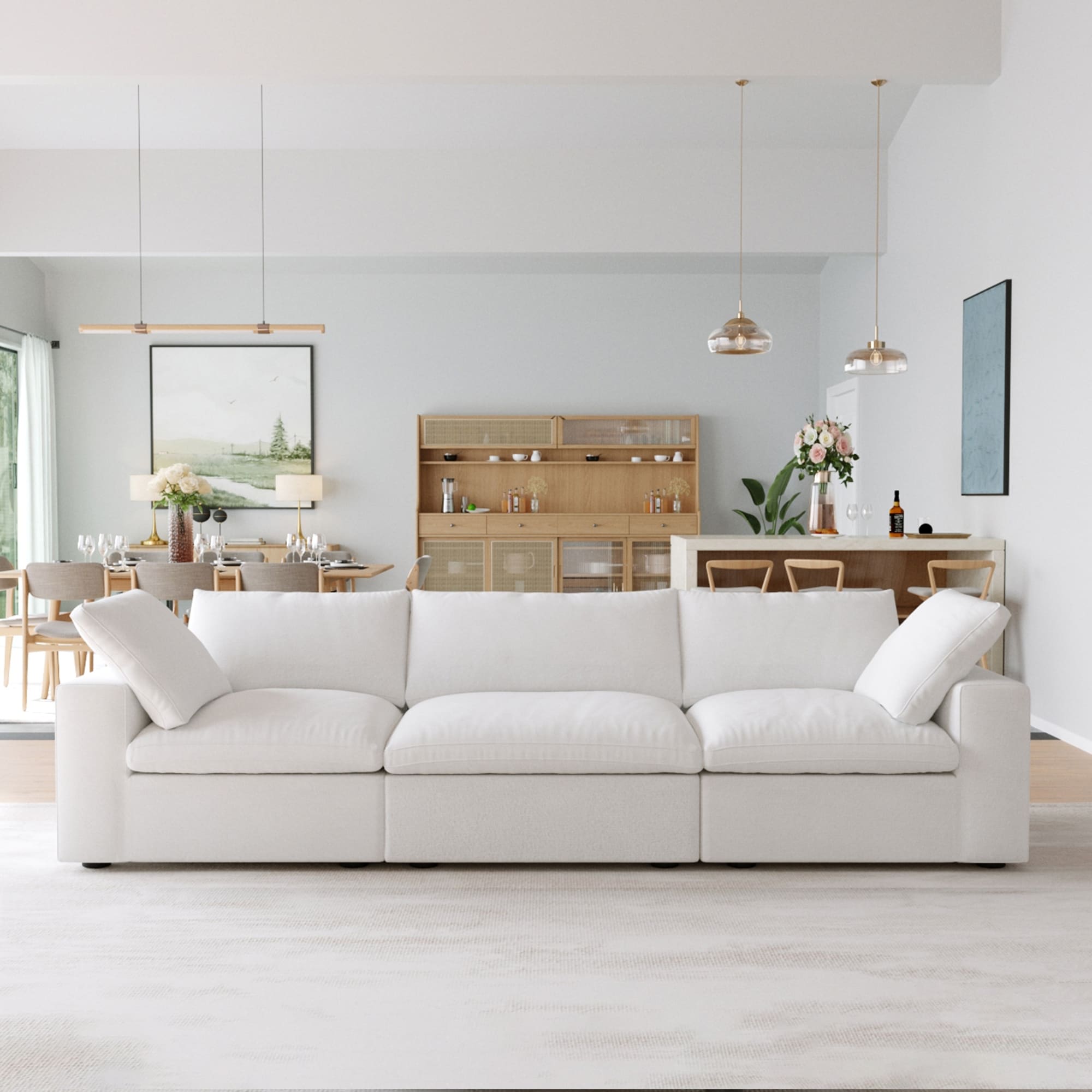 Commix Down Filled Overstuffed 3 Piece Sectional Sofa On Sale