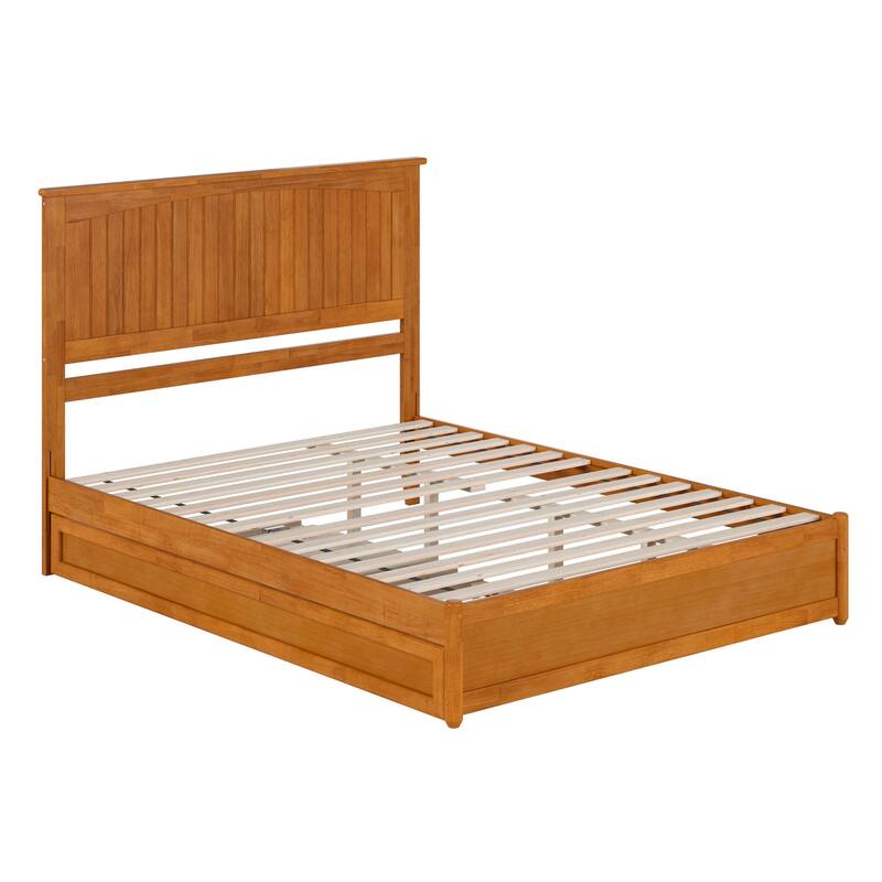 Malta Platform Bed with Panel Footboard and Twin XL Trundle