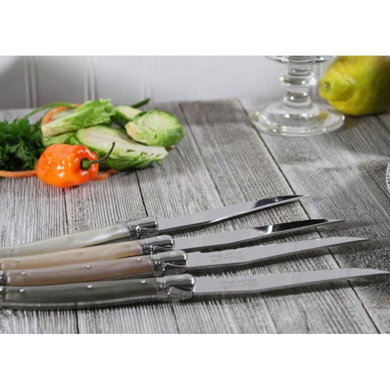 French Home Set of 4 Laguiole Neutral Tones Steak Knives