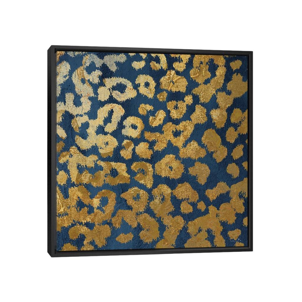 iCanvas "Navy Gold Leopard Pattern" by Sophie 6 Framed Canvas Print