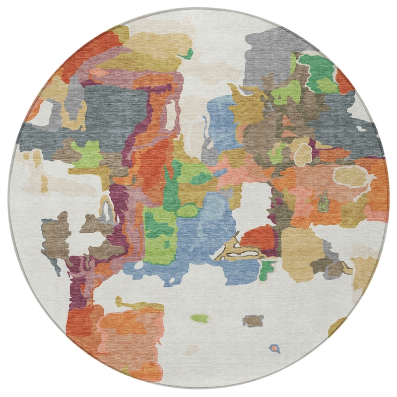 HomeRoots Abstract Transitional Rectangle Outdoor Rug