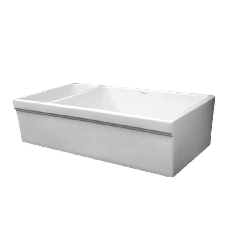 Whitehaus 36" Quatro Alcove Double Basin Reversible Fireclay Farm