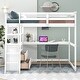 preview thumbnail 22 of 34, Full Size Loft Bed with Desk and Shelves, 2 Built-in Drawers, Gray