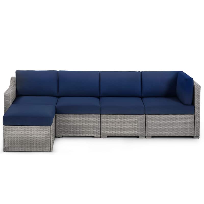 5 Piece Patio Sectional Conversation Set