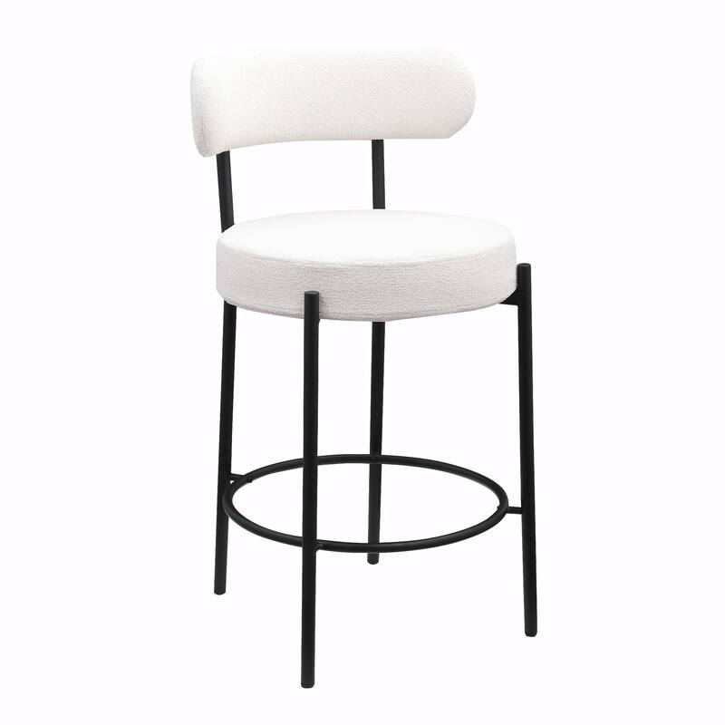 Woker Modern Sherpa Counter Height Stools - Set of 2