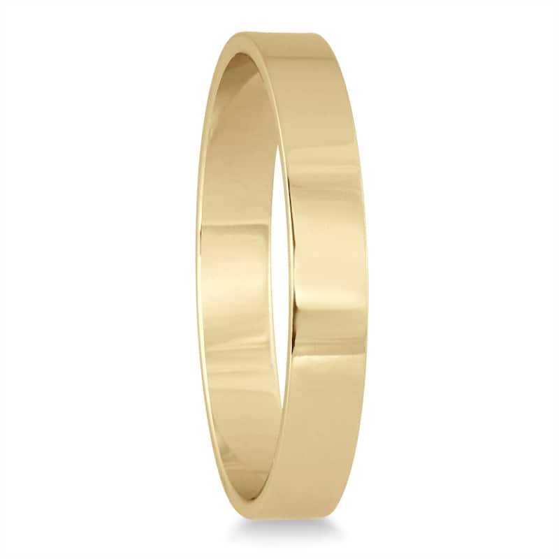 3mm Flat Comfort Fit Wedding Band in 10k Yellow Gold