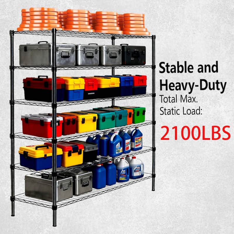 3 Tier Metal Shelf Wire Shelving Unit - Set of 2, 1050lbs Capacity Heavy Duty Adjustable Storage Rack with Shelf Liners