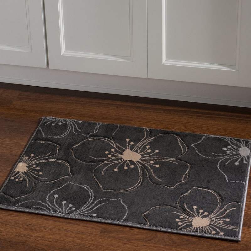 Linon Milan Collection Grey/ Ivory Area Rug