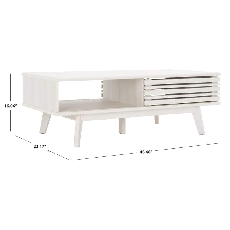 SAFAVIEH Rori Mid-Century 1-Shelf Walnut Coffee Table - 46" W x 23" D x 16" H