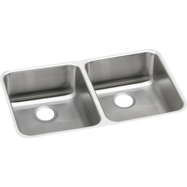 Elkay Lustertone 30-3/4" Undermount Double Basin Stainless Steel - Stainless Steel