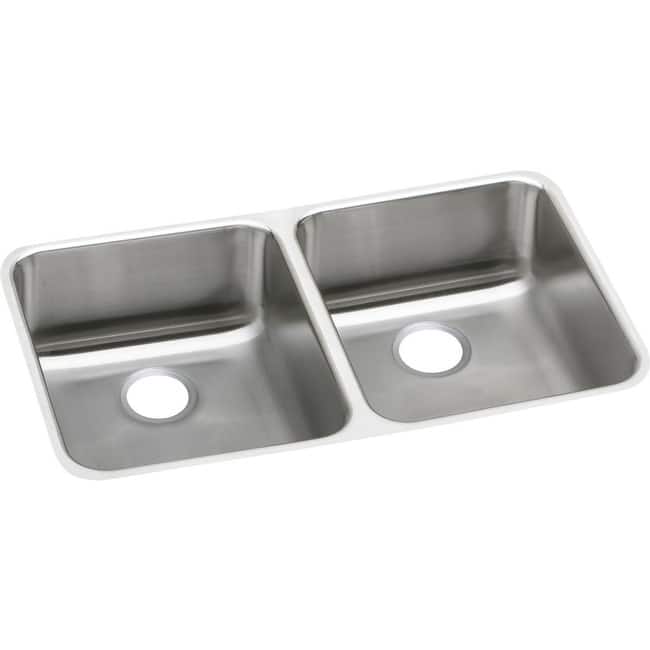 Elkay Lustertone 30-3/4" Undermount Double Basin Stainless Steel