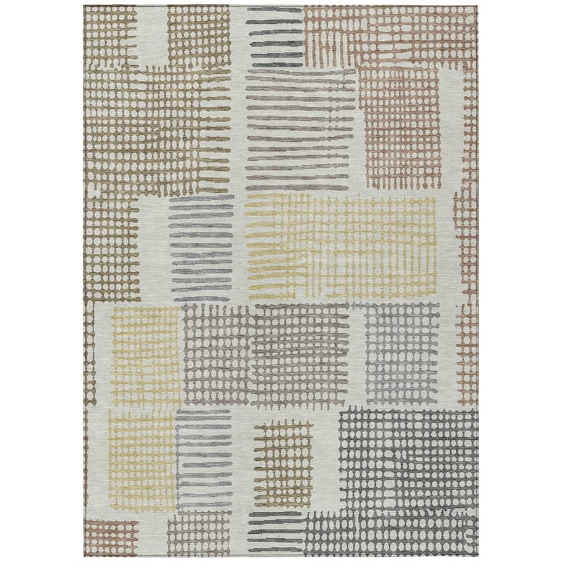 HomeRoots Geometric Transitional Rectangle Outdoor Rug