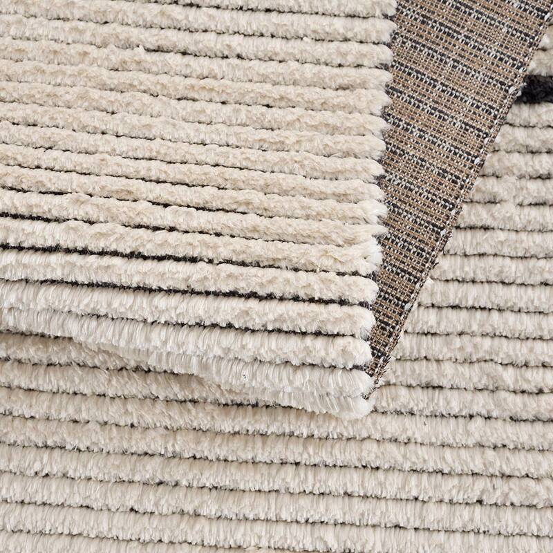 Black & Ivory Modern Area Rug - 6'x9'